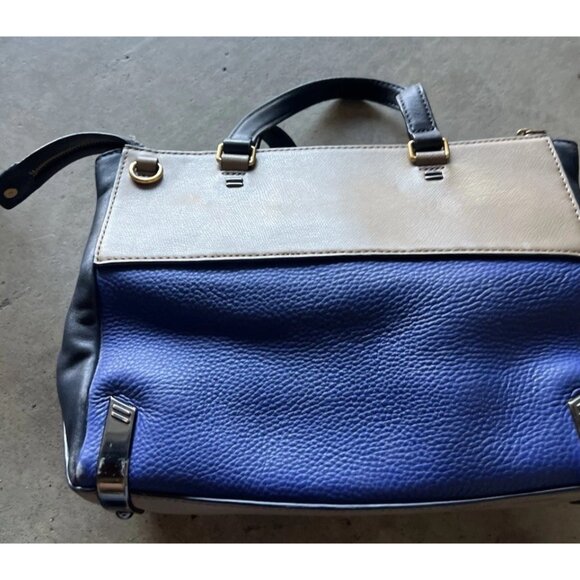 Marc by Marc Jacobs Shelter Island Blue Color Brown Block Leather Satchel Tote - Picture 15 of 16